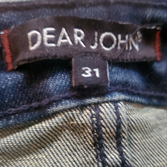 Dear John Dark Blue Split Flare High Rise Jeans Womens Sz 31 - Picture 7 of 13